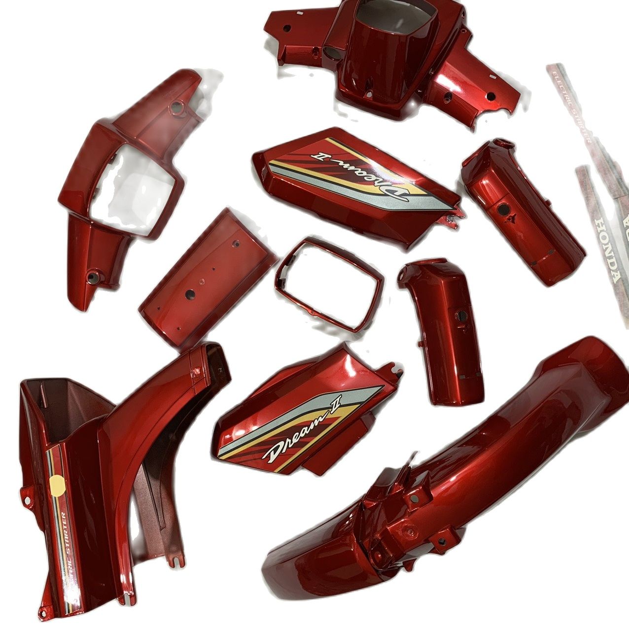 [ Tặng Kèm Tem ] Dàn áo xe Honda Dream 2 màu Đỏ Đun ( canry) - Dream Thái -Việt -Tàu giá rẻ -nhựa ABS LOẠI TỐT
