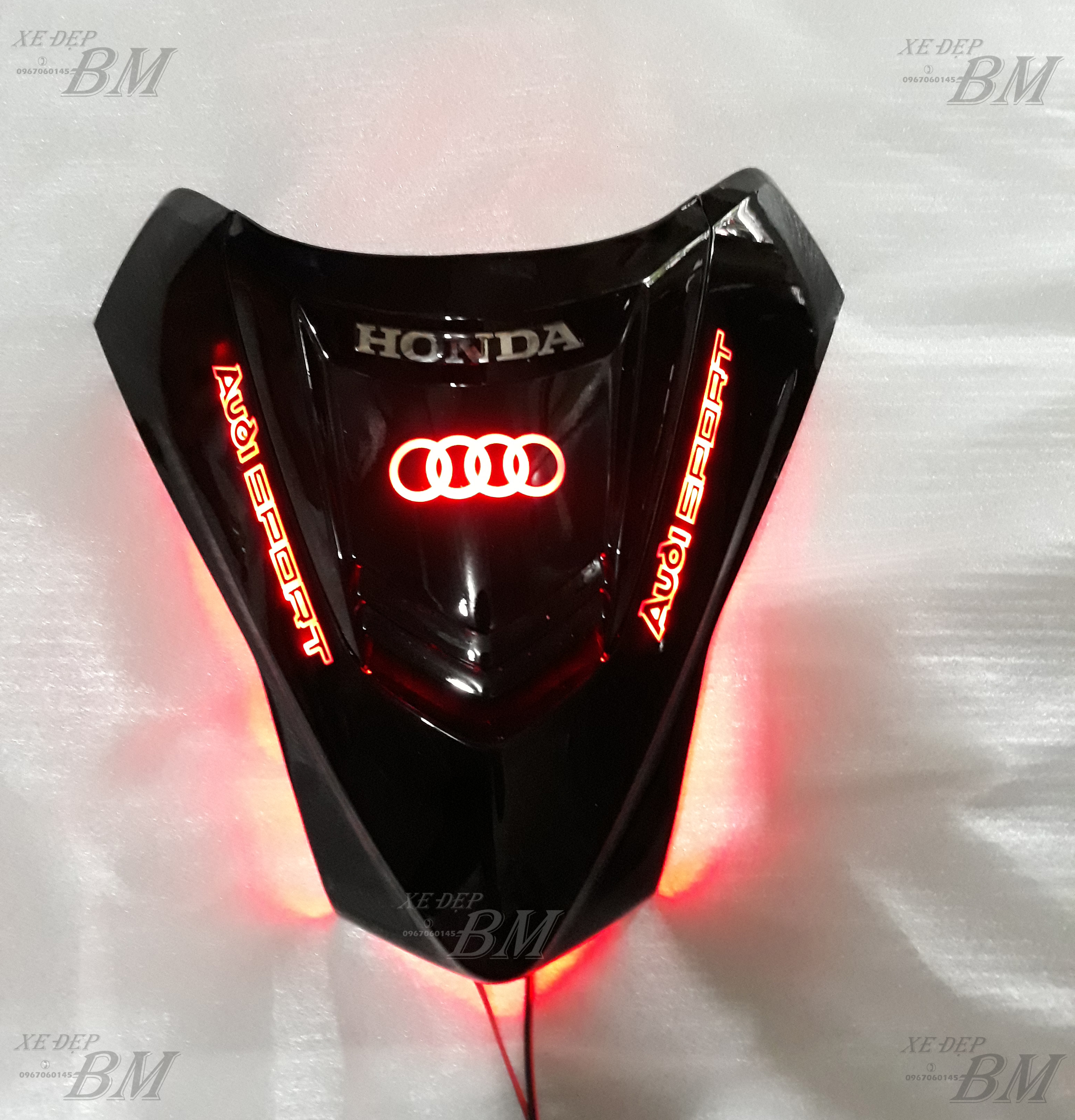 Mặt nạ 2 tầng đen bóng độ led
