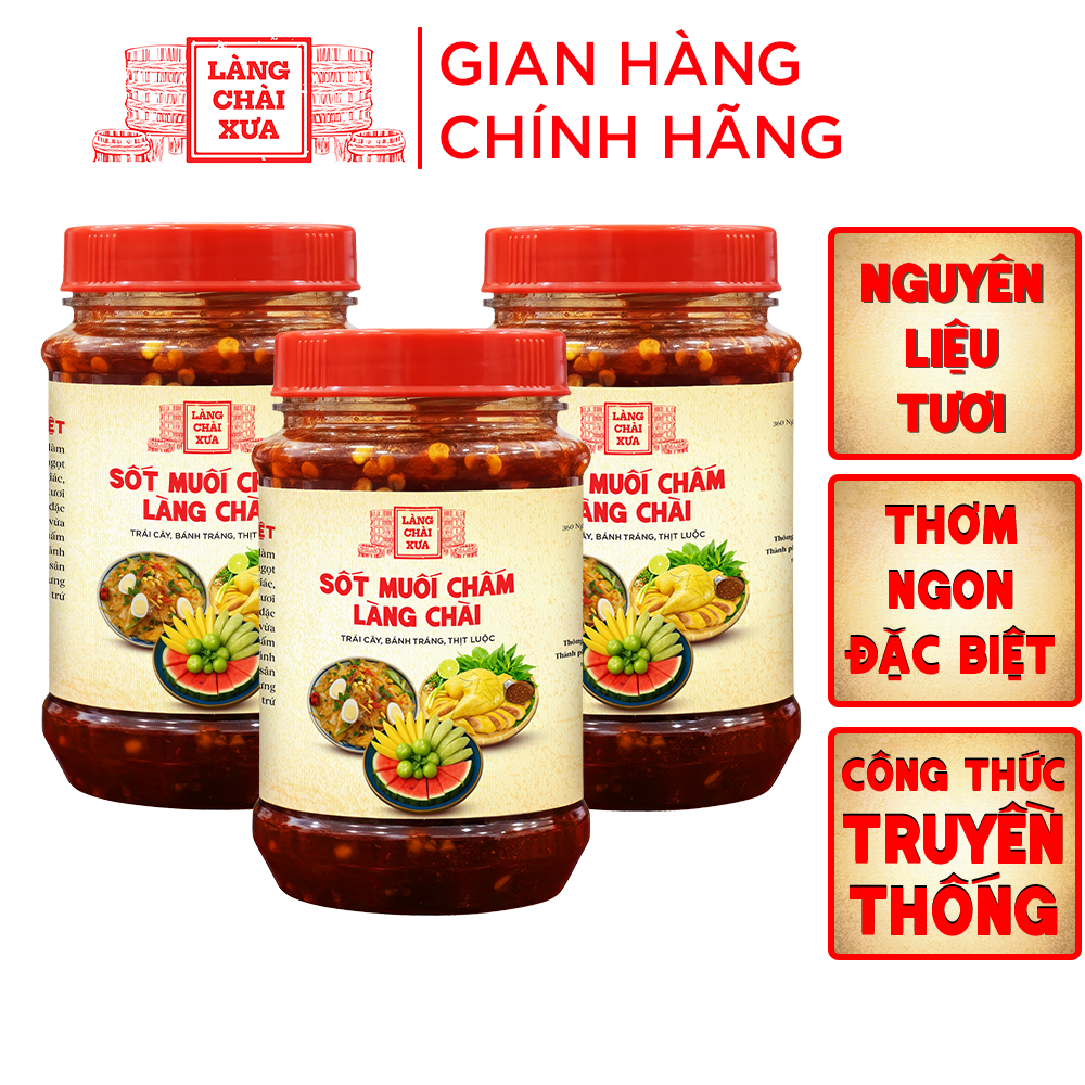   Combo 3 hủ  Sốt muối chấm Làng Chài Xưa 290g hủ chấm trái cây bánh tráng thịt luộc rau củ hấp hải sản nướng 