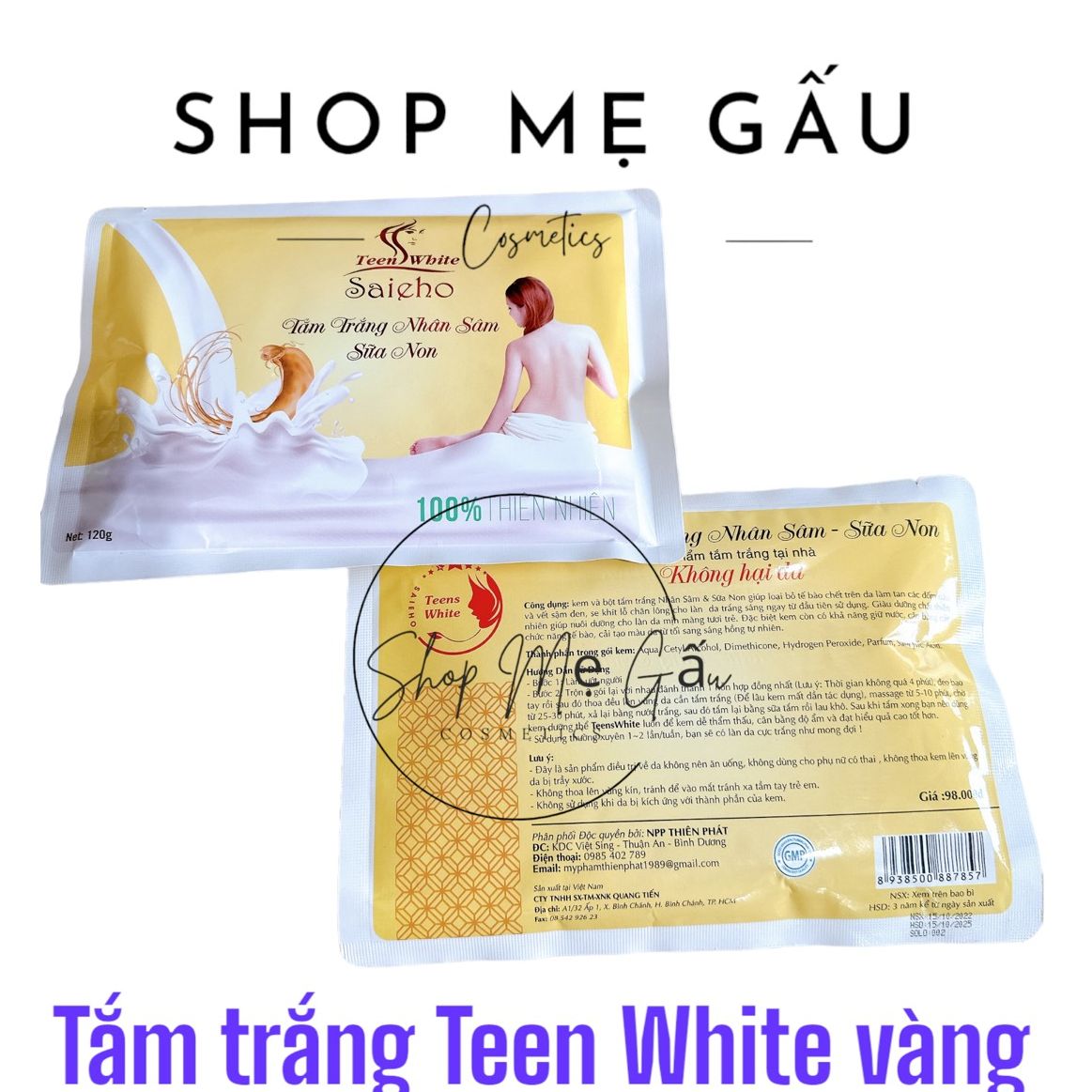 Tắm trắng nhân sâm siêu trắng da , bật tone nhanh , ko bào mòn da