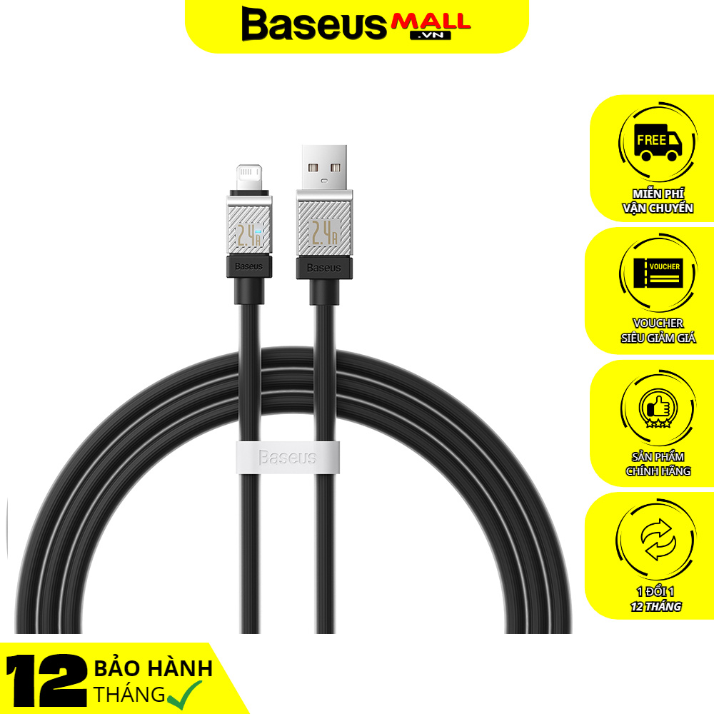 Cáp sạc nhanh usb ip baseus coolplay series fast charging cable usb to ip 2.4a