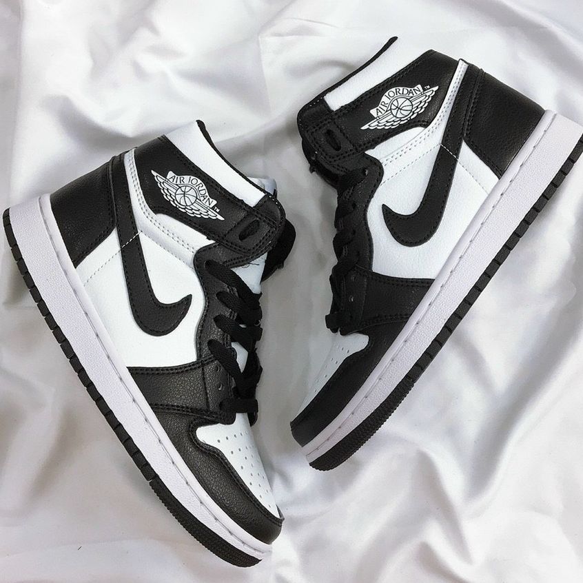 Giày thể thao jordan cổ cao, giày jordan đen trắng cổ cao nam nữ dễ phối đồ
