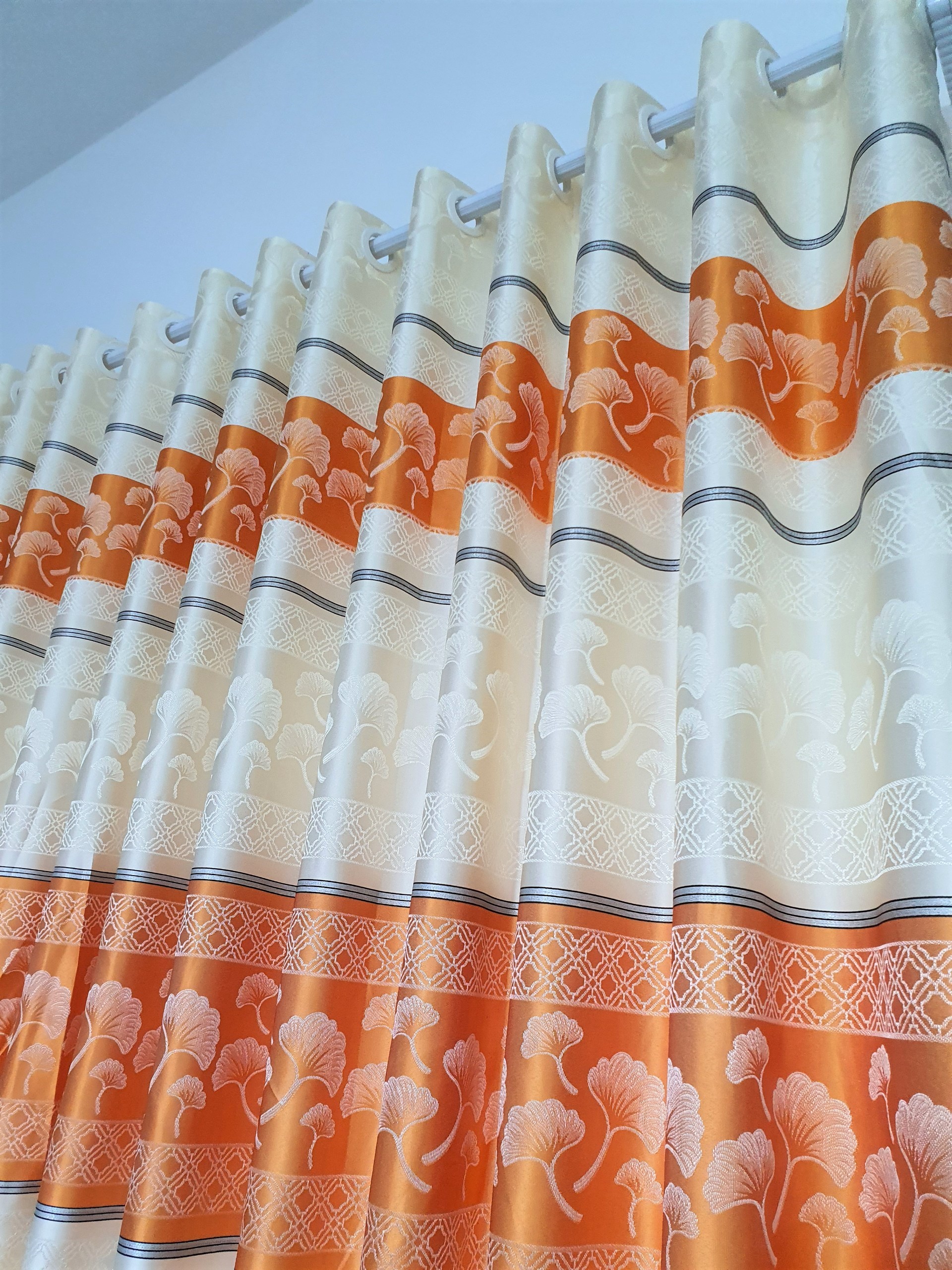 (Có kèm video sản phẩm)Rèm cửa sổ, cửa phòng ngủ chống nắng giá rẻ, màn cửa sổ hoạ tiết chiếc nấm, màu trắng cam TNS-055