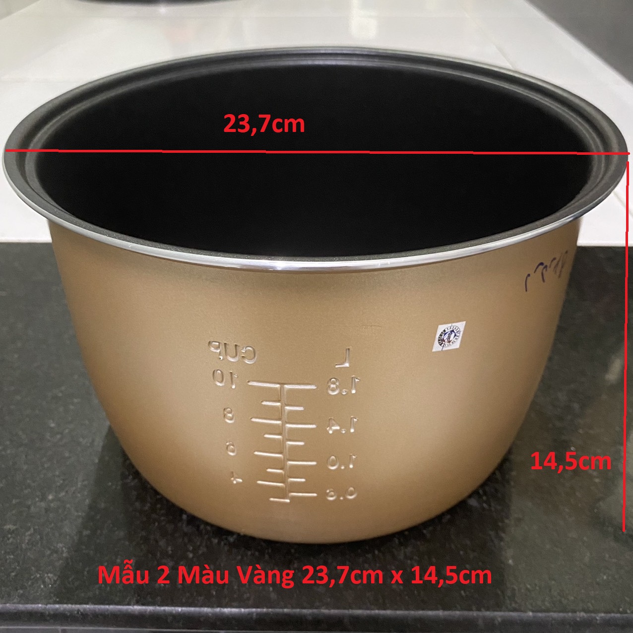 Lòng nồi cơm điện,ruột nồi cơm điện 1.8l lòng nồi thay thế phù hợp cho nồi 1.8l màu vàng