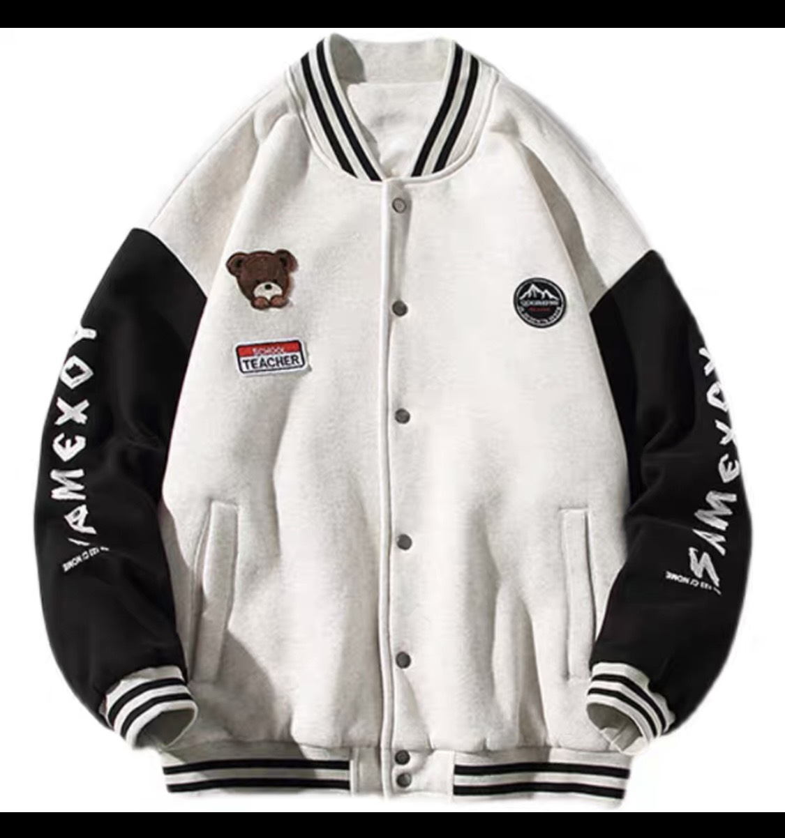 Áo Khoác Nỉ Bông Kiểu Bomber Nữ Phối Số 199x Kiểu Dáng Cá Tính Mẫu Mới Hot Trend. TP