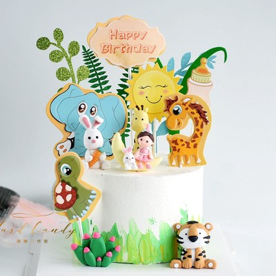 Topper/que cắm giấy hình thế giới động vật