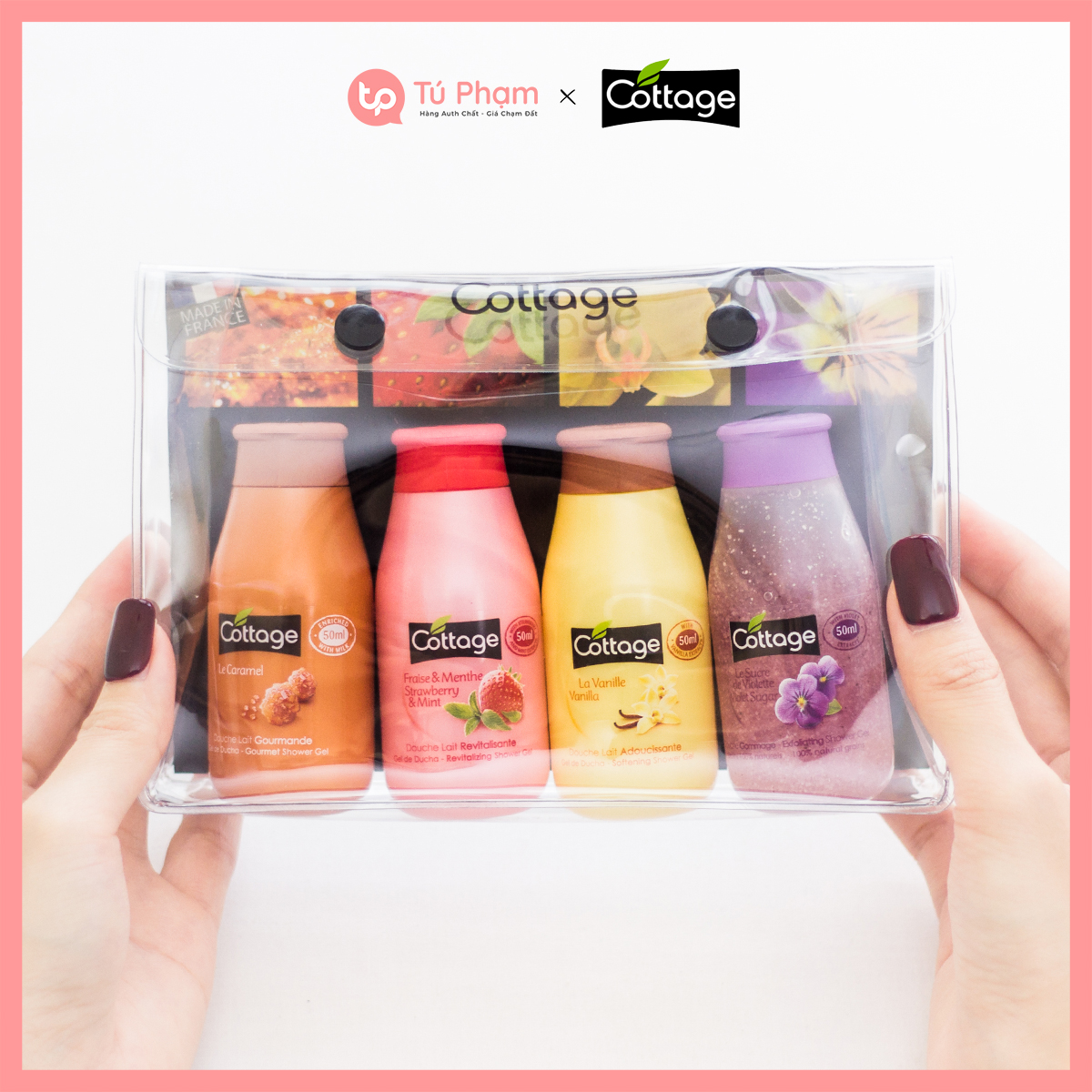 Set 4 chai sữa tắm cottage 4x50ml