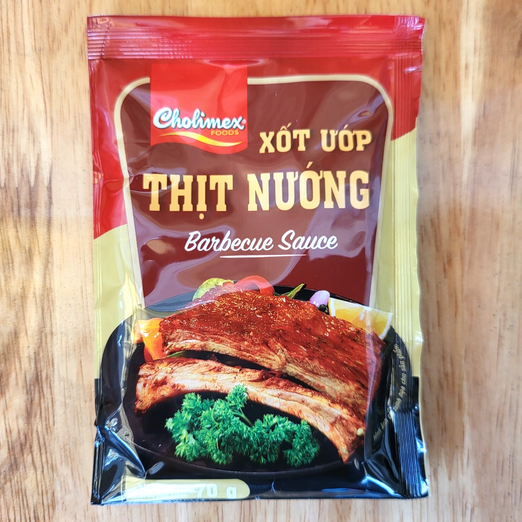 CHOLIMEX [gói ĐỎ 70g] SỐT ƯỚP THỊT NƯỚNG [VN] Barbecue Sauce