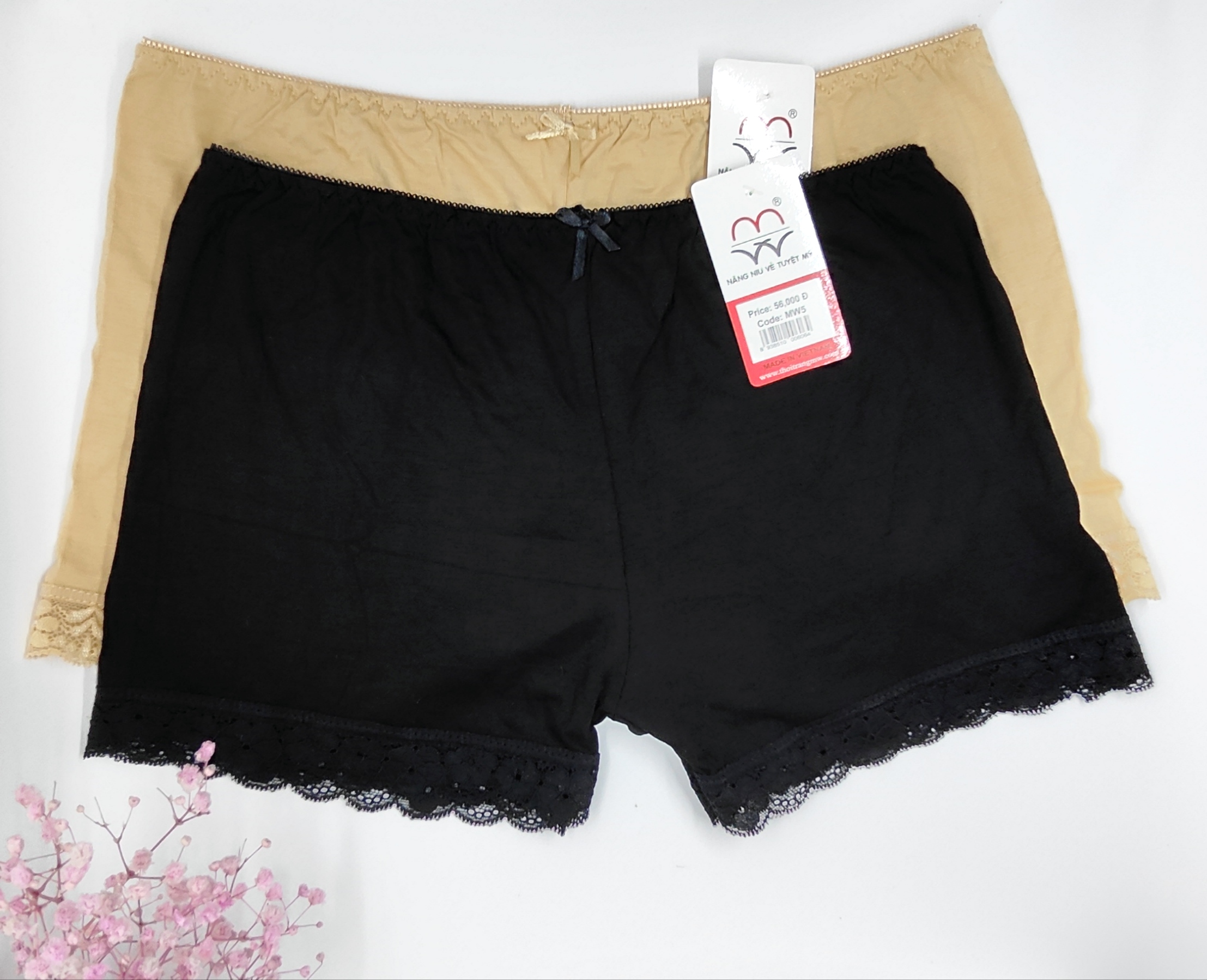 Quần mặc váy nữ mw thiết kế thun cotton phối ren mềm mại