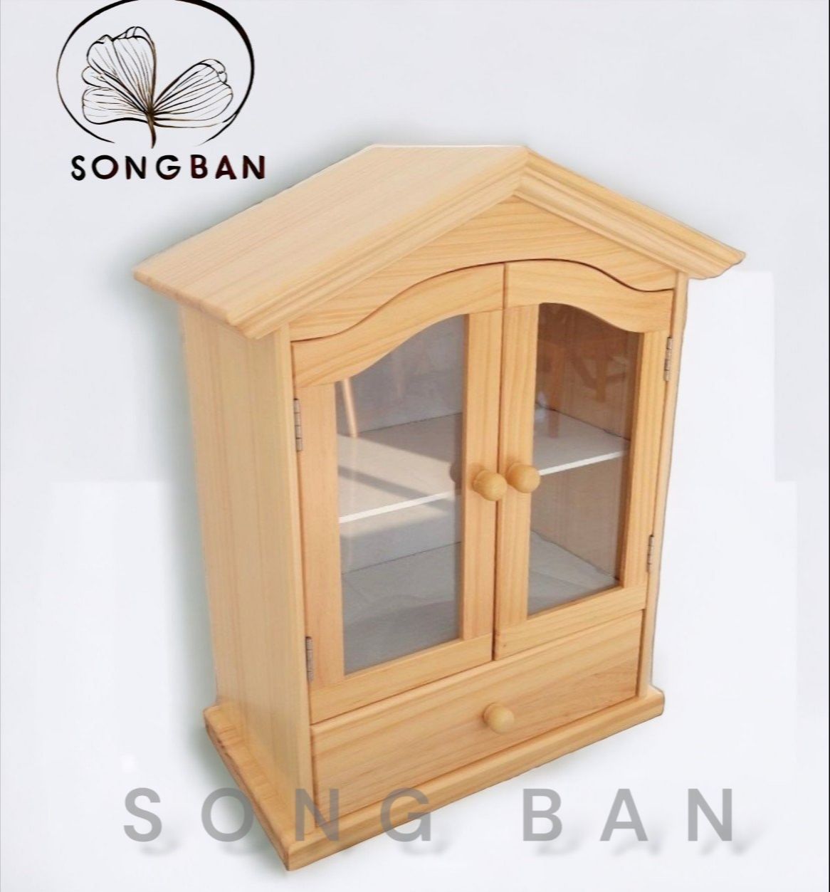 [HCM]Tủ Thuốc Gỗ Nhiều Màu, Tủ Lưu Trữ Đồ Dùng Mái Nhà 2 Cánh Có Hộc Treo Tường - Hàng VN Xuất Khẩu