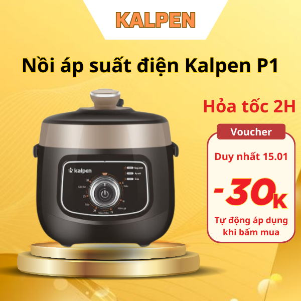 Nồi áp suất điện Kalpen P1 dung tích 2.5L, bảo hành 24 tháng