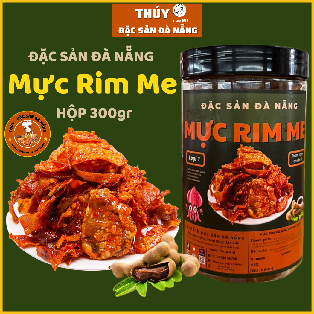 Mực rim me đặc sản đà nẵng hộp 300gr chuẩn vị chính hiệu thúy đặc sản đà nẵng