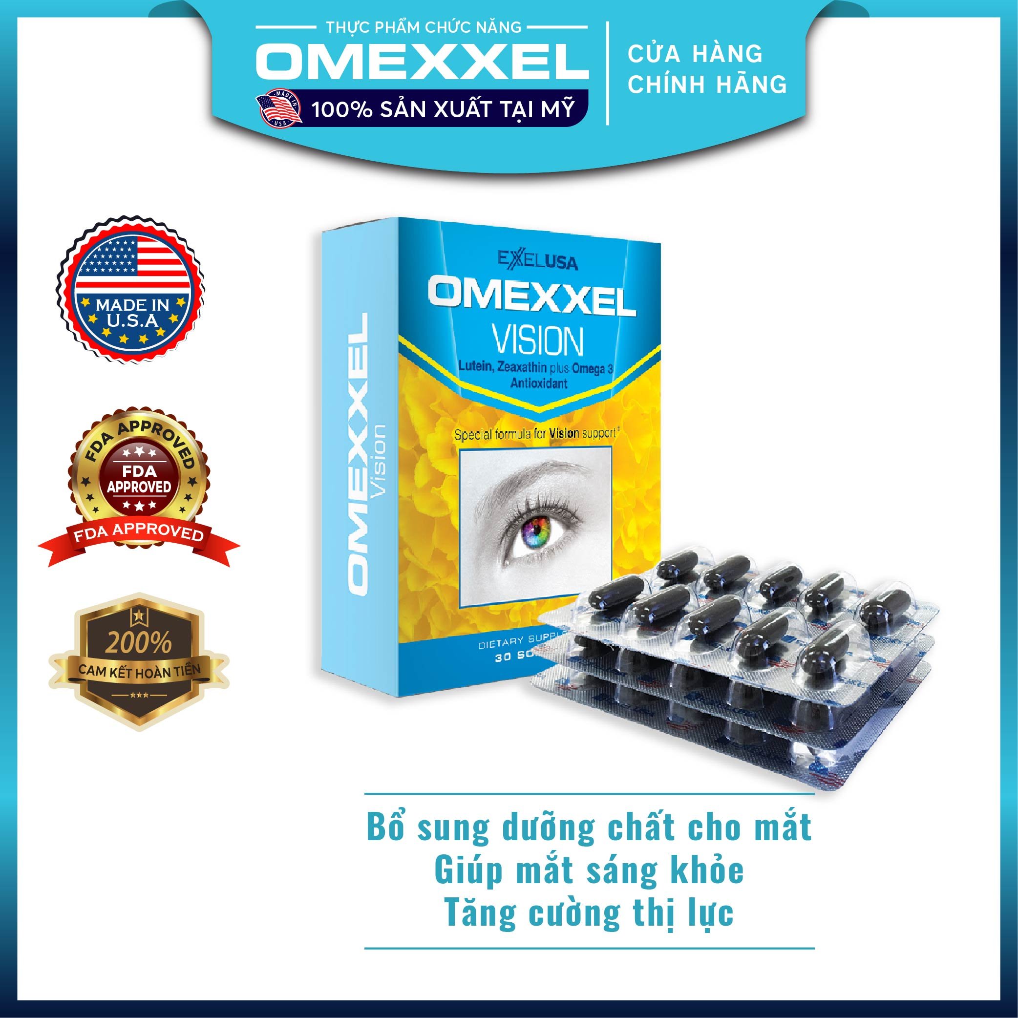 Viên Uống Bổ Mắt Omexxel Vision - Chính hãng Mỹ