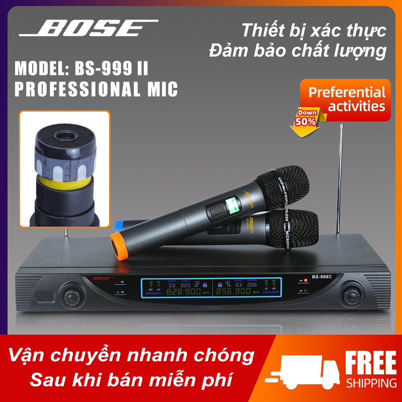 Mic Không Dây Bose BS - 999II UHF - Đầu Thu, Chống Hú, Chống Rè Cực Tốt, Bắt Sóng Cực Mạnh, Âm Thanh Tự Nhiên Và Chân Thực, Thiết Kế Đẹp,Tiết Kiệm Pin