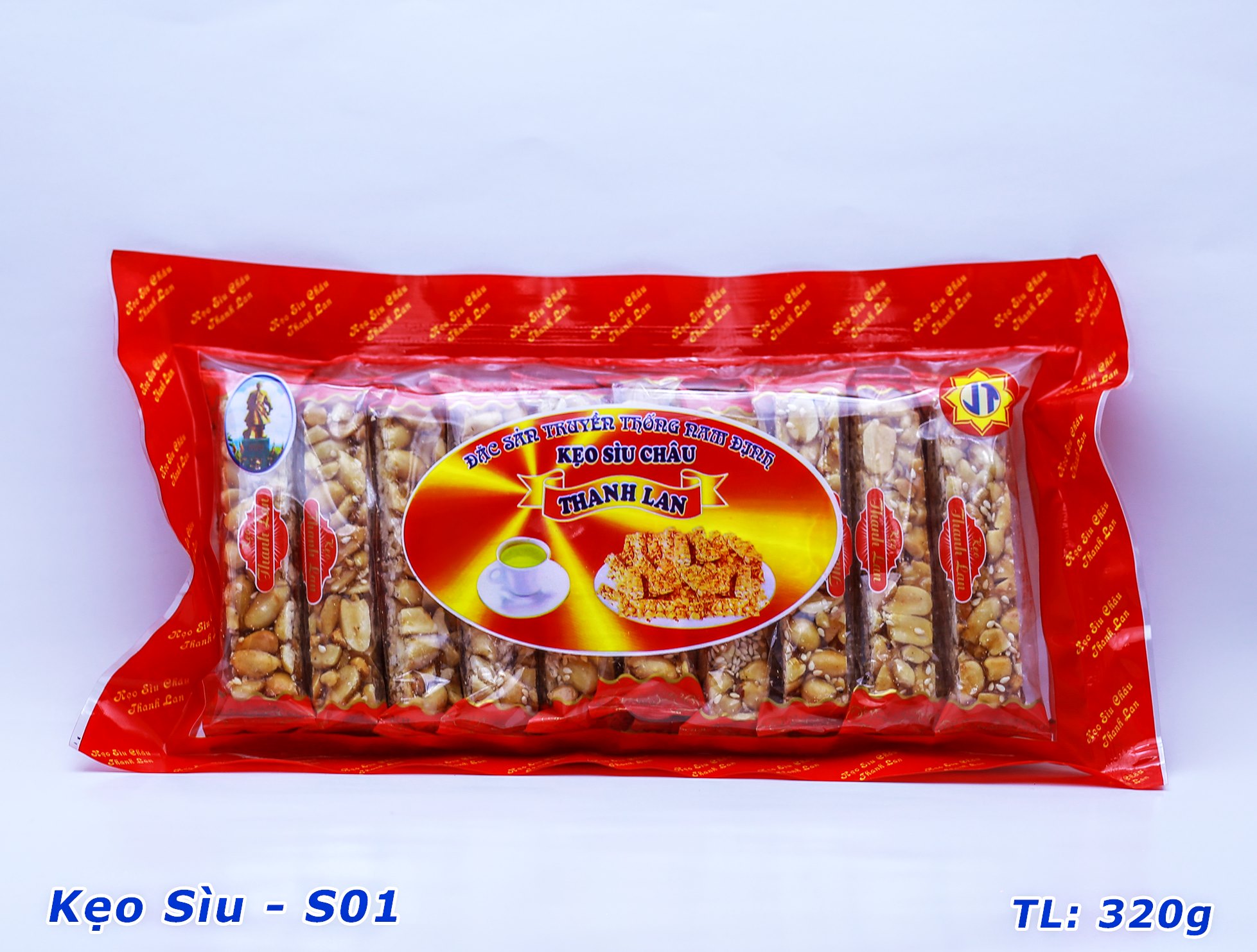 Kẹo lạc thanh  sìu châu Thanh Lan chính hiệu đặc sản Nam Định, kẹo lạc gói giòn thơm S01 ( 320g )