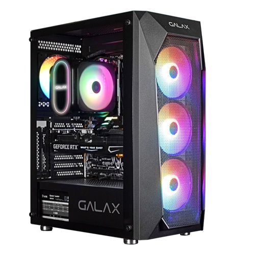 Vỏ case máy tính galax revolution-05 black/white - tặng kèm 4 fan rgb - chính hãng bh 12t