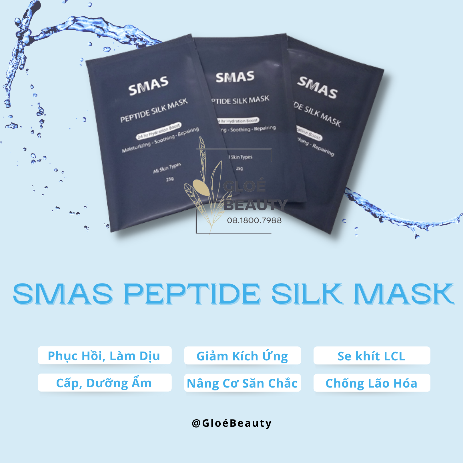 [HCM]Mặt nạ dưỡng và phục hồi da SMAS Peptide Silk Mask