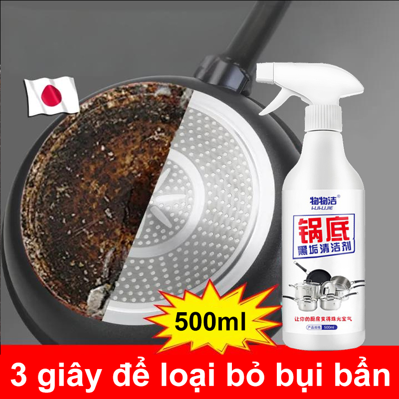 Dịch Vệ Sinh Đáy Nồi 500ml - Tẩy rửa cặn nhọ, loại bỏ dễ dàng vết đen bám lâu ngày trên nồi niêu xoong chảo bếp,thần kỳ đánh bay mọi vết bẩn trong không gian bếp, dầu mỡ,bếp ga,đáy xoong,đáy chảo