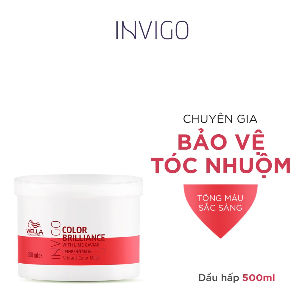 Dầu hấp wella invigo bảo vệ tóc nhuộm, duy trì độ sáng bóng color brilliance mask 500ml
