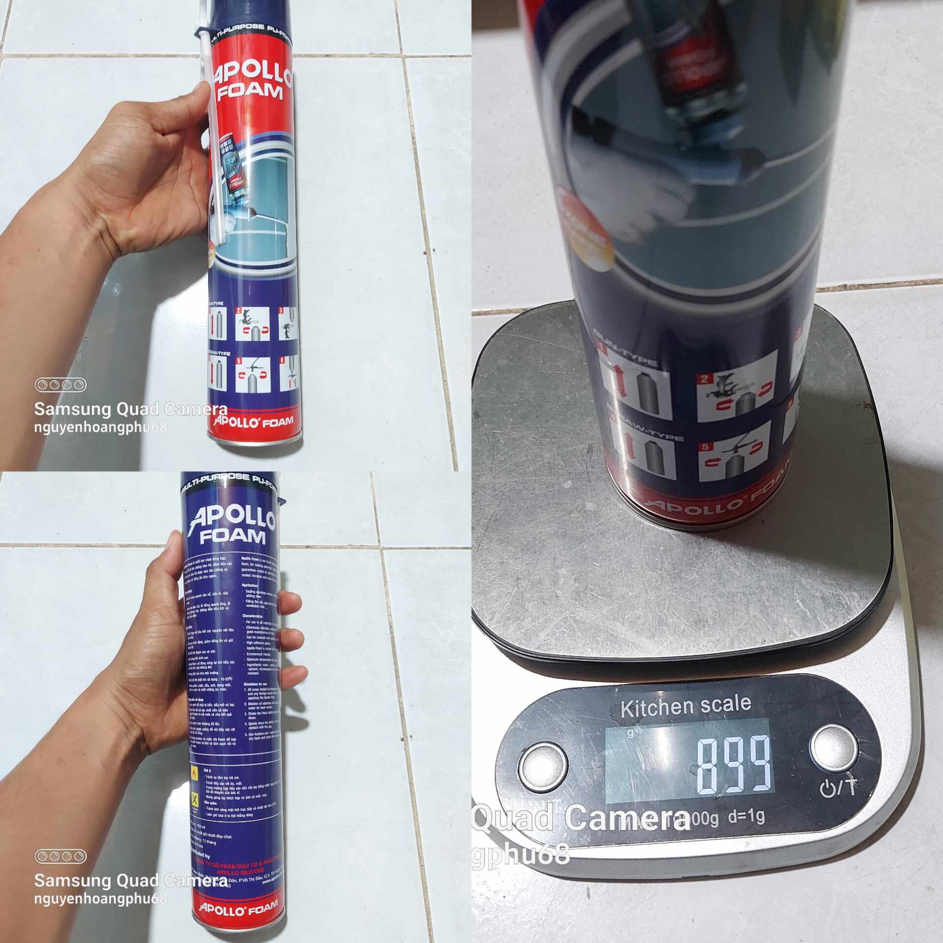 Keo bọt nở Apollo Foam chống thấm cách âm cách nhiệt hàng chính hãng