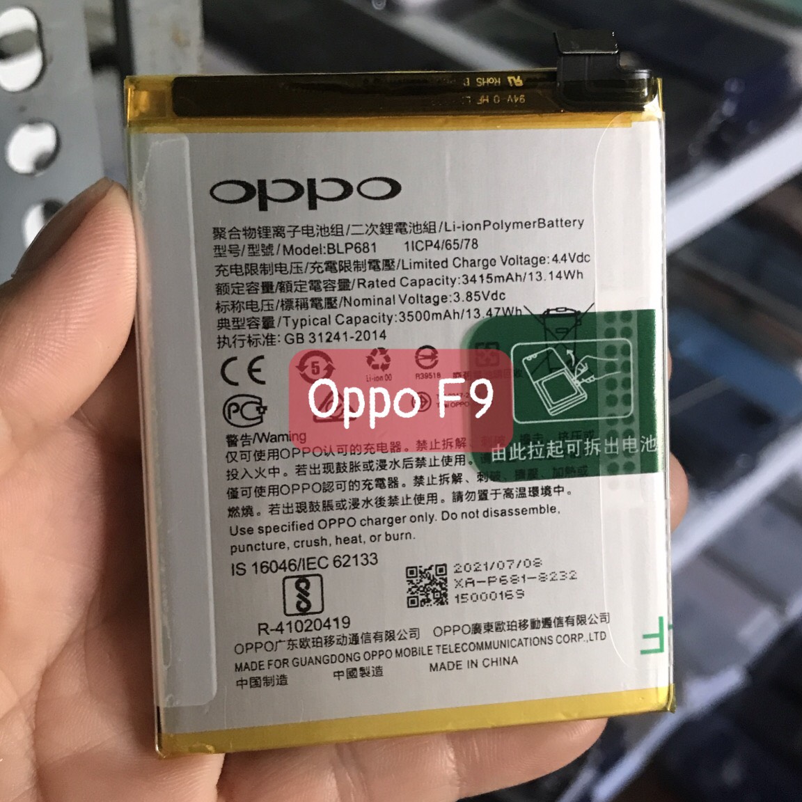 Pin oppo f9 / blp681 pin zin dung lượng 3500mah