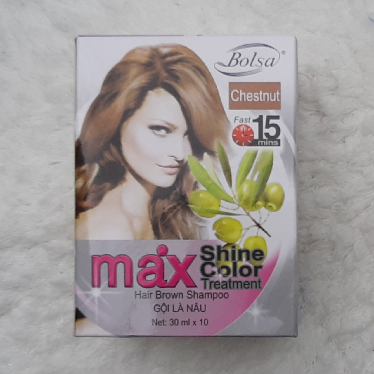 Phủ Bạc [10gói] Gội Đầu nhuộm màu là nâu đen Hair Shampoo Color wash Bolsa