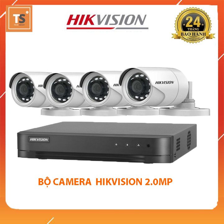 Bộ Camera Quan Sát Hikvision 4 Kênh Full HD 1080P - Trọn Bộ 4 Camera An Ninh Hikvision Đầy Đủ Phụ Kiện Lắp Đặt