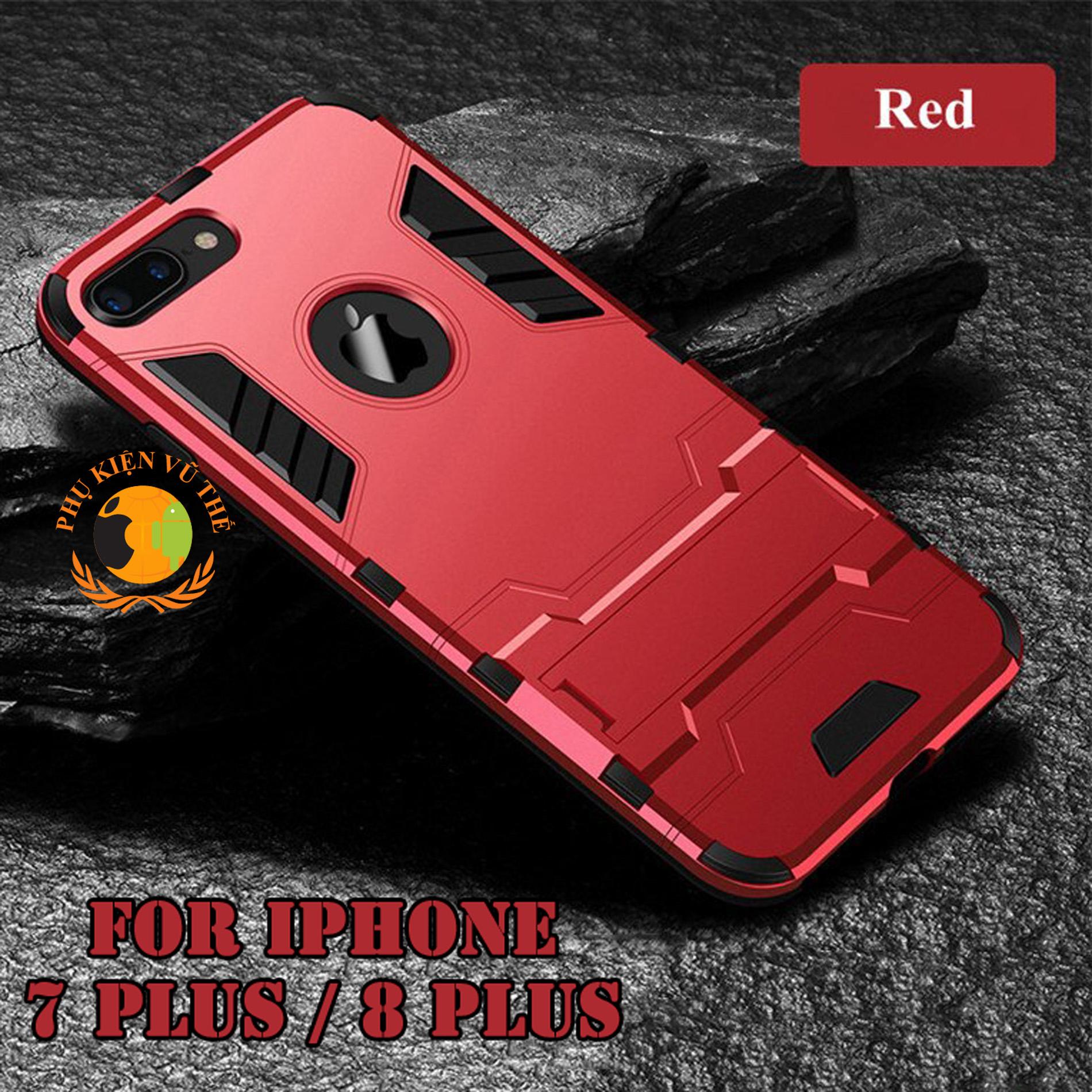 Ốp Lưng Chống Sốc Iron Man Cho iPhone 7 Plus 8 Plus Có Dựng Lưng