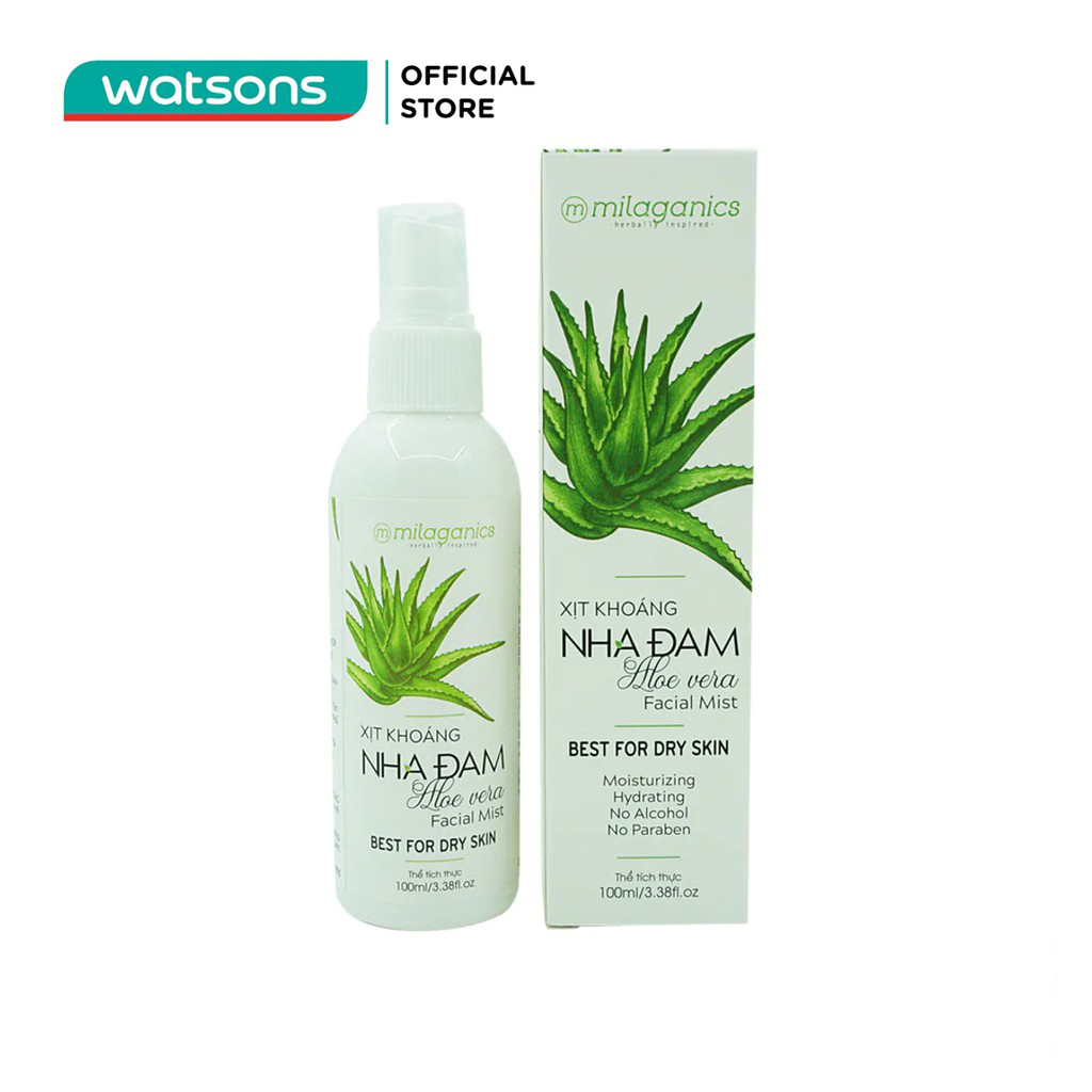 Xịt Khoáng Nha Đam Milganics 100ml