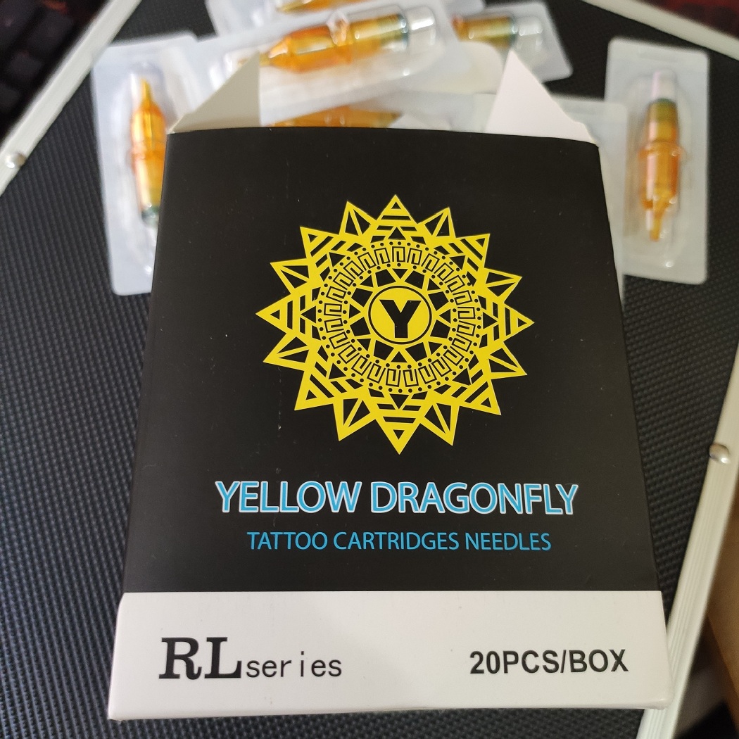 Hộp 20 Kim xăm Pen 9RL đi nét Yellow Dragonfly