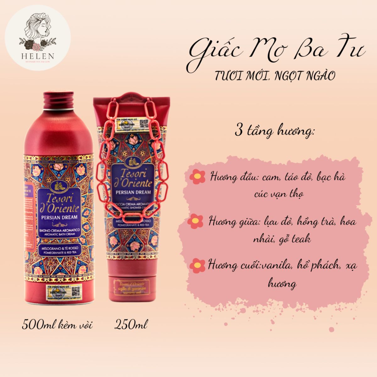 Sữa Tắm Tesori D Oriente 250-500ml 18 Mùi | Sữa Tắm Nước Hoa Thơm Lâu 48h Tắm Trắng Toàn Thân