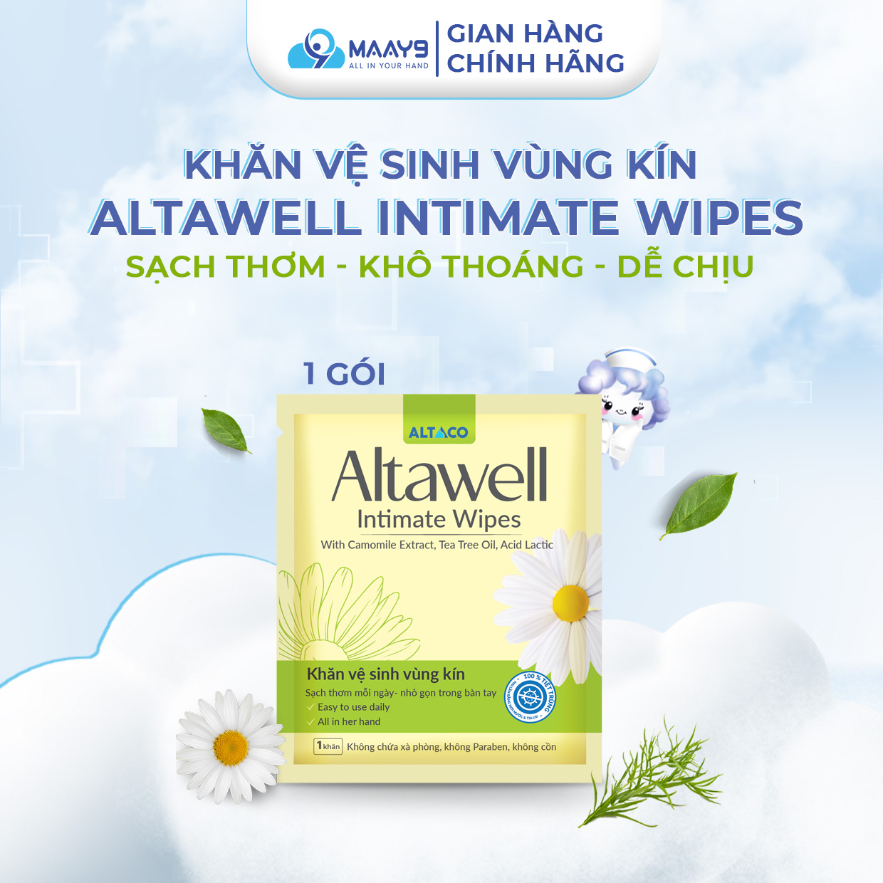 Altawell intimate wipes, 1 wipe