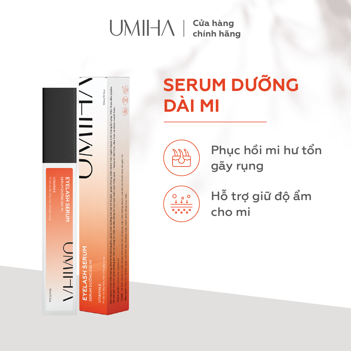 Dưỡng mi dài UMIHA lông mi dài sau 7days, ngăn rụng mi - Serum dưỡng phục hồi mi, dưỡng dài mi và dày mi