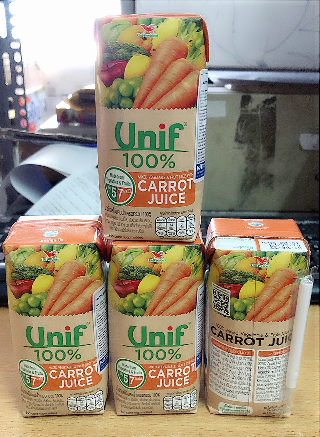 Nước ép rau củ quả cà rốt unif 200ml của thái lan - date 06/05/2024