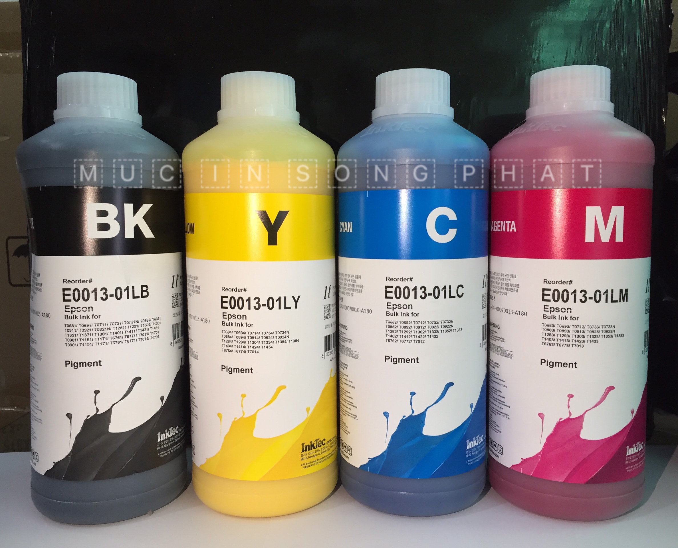 Bộ 4 chai Mực in Pigment Epson Inktec Hàn Quốc 1 Lít
