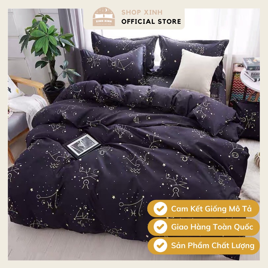 Bộ 5 món vỏ chăn ga gối cotton poly cao cấp