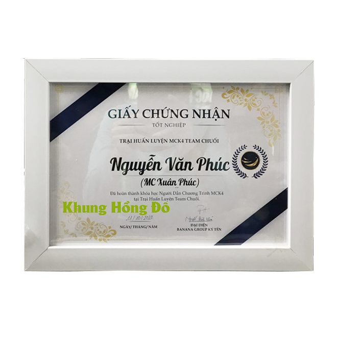 Combo 6c khung ảnh, khung bằng khen A4 trắng trơn, tặng kèm đinh 3 chân