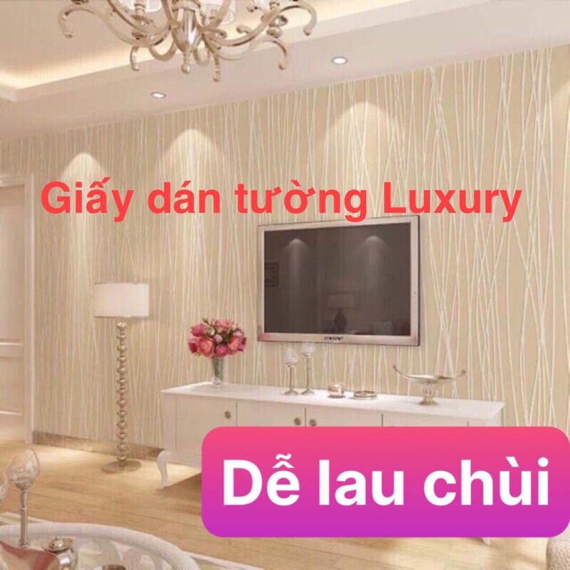 Giấy dán tường vân chỉ 10Mx45CM decal dán phòng ngủ nhiều màu trơn giấy dán tường hàn quốc 3D