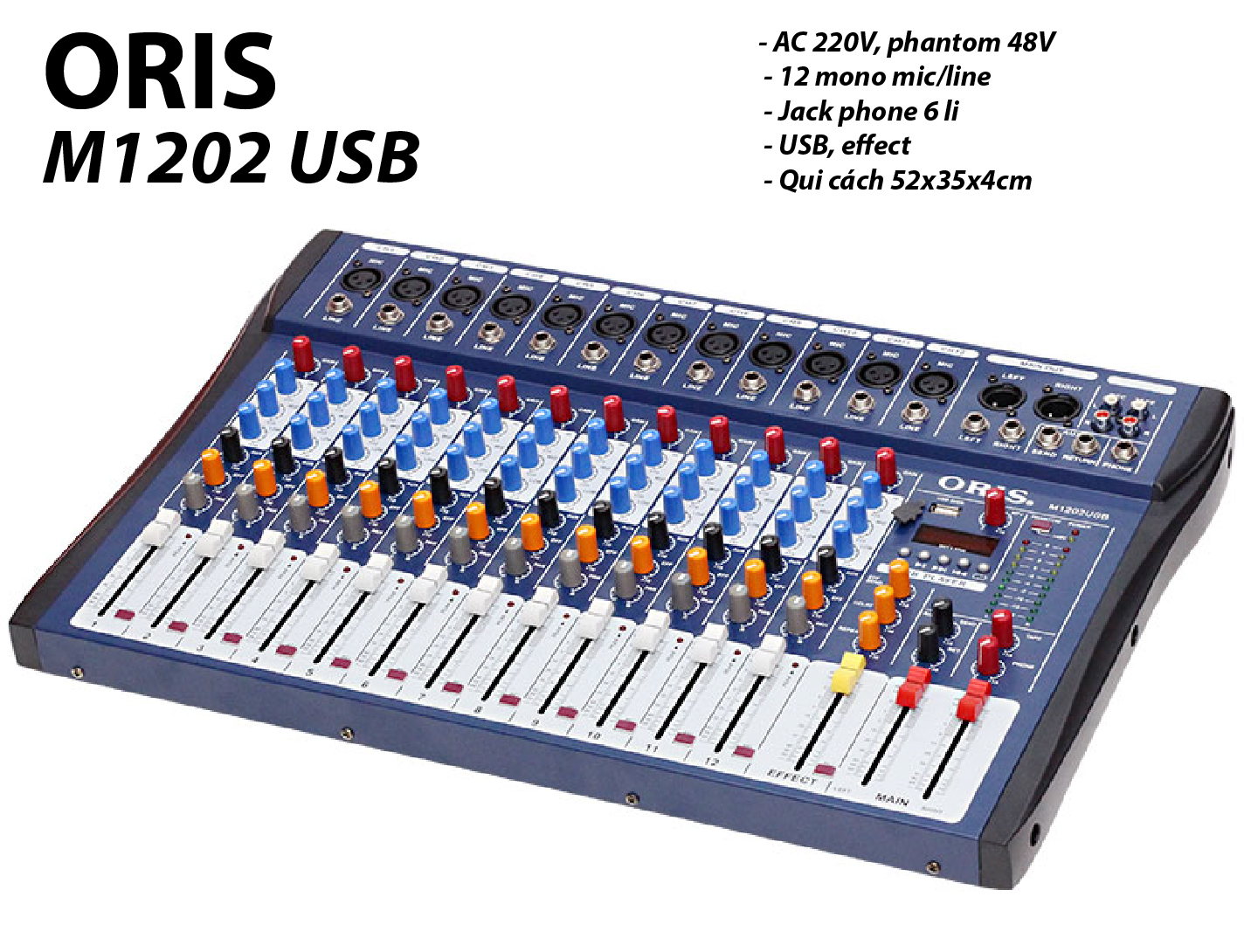 Bàn mixer sân khấu oris m1202 usb nhập khẩu