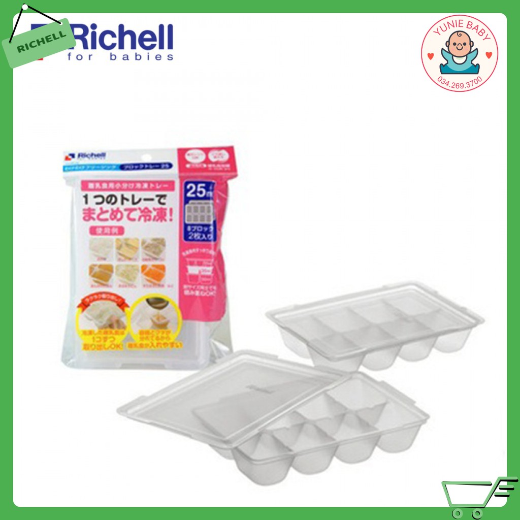 Bộ khay trữ đông richell có nắp 15ml/25ml/50ml rc49070-80-90