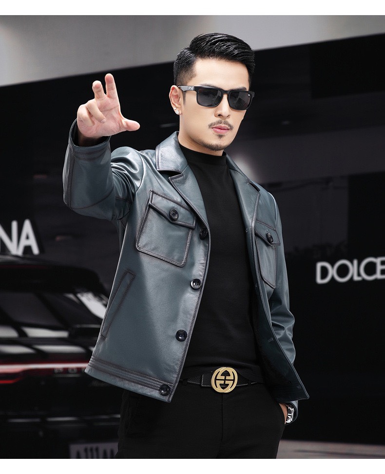 Áo khoác da bò 2022- áo khoác da thật - leather world