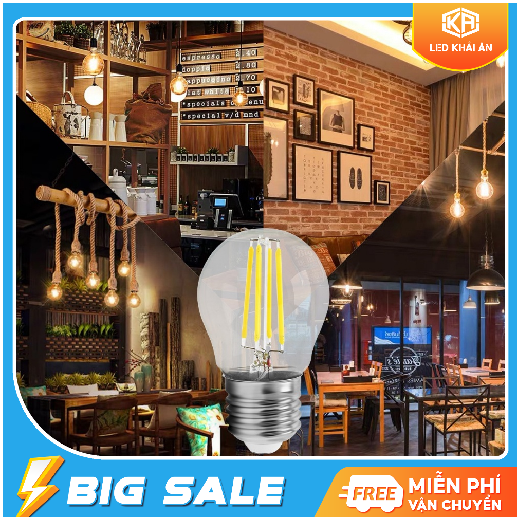 Bóng Đèn Tròn trang trí Edison Vintage G45 E27 4W