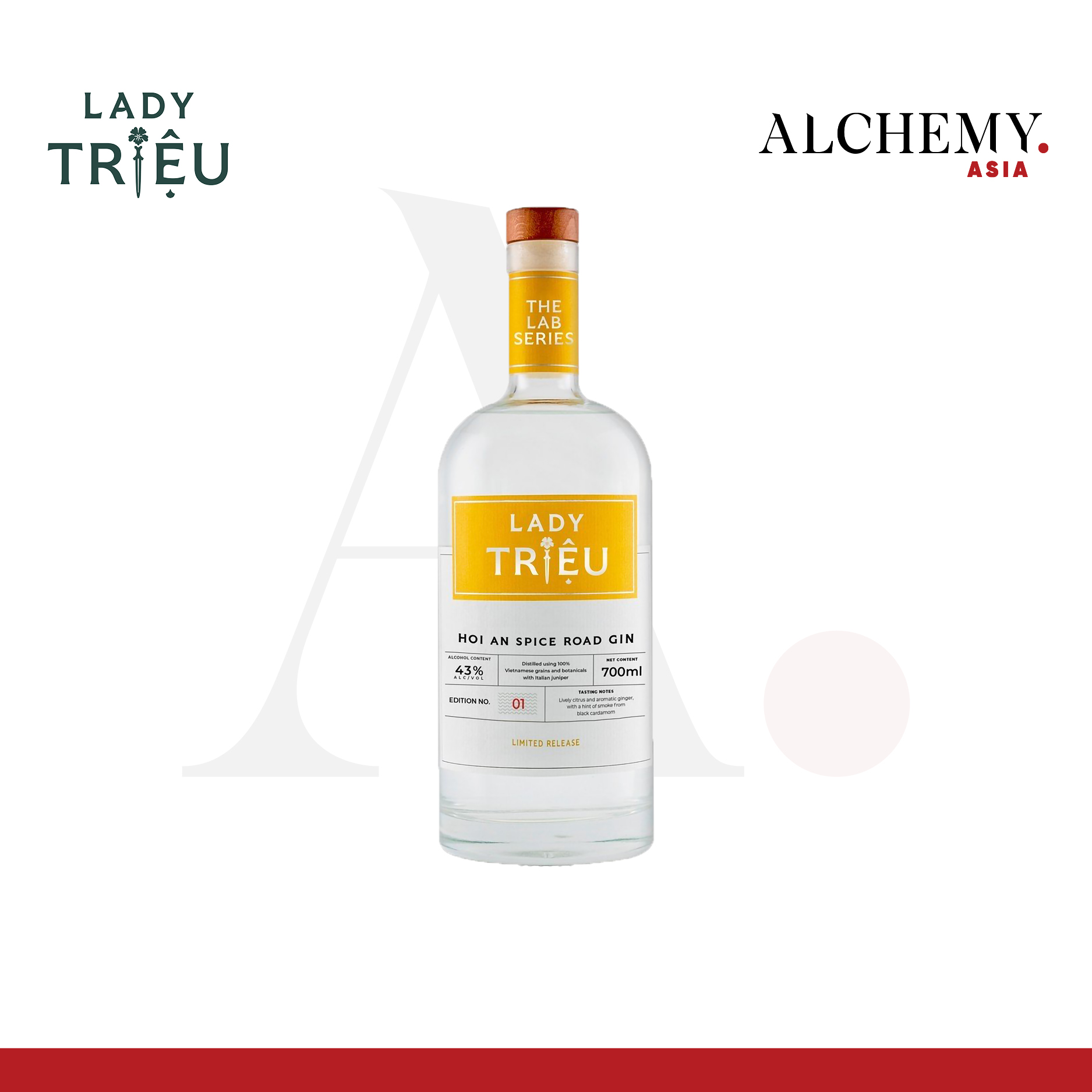 [Trên 18 tuổi] [Chính hãng] Rượu Gin Lady Triệu Hoi An Spice Road 43% 700ml - 200ml