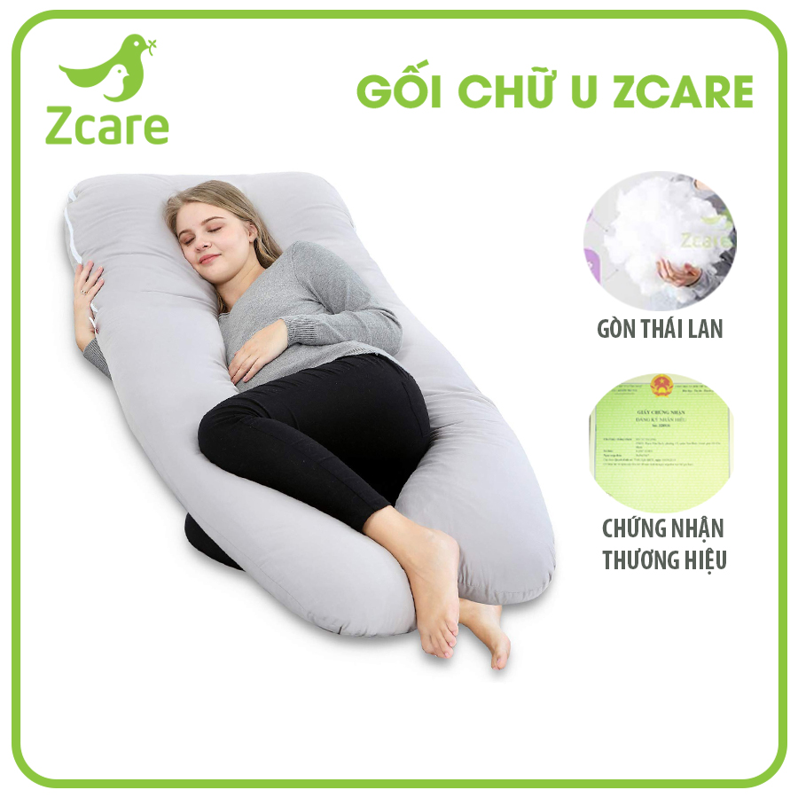 GỐI ÔM BÀ BẦU HÀNG CHÍNH HÃNG ZCARE UB19 - màu xám