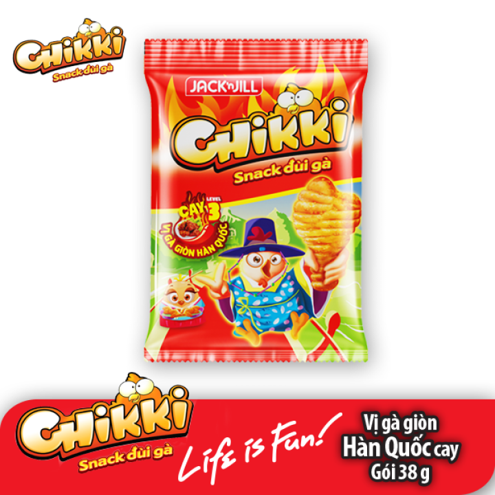 Combo 20 gói snack chikki gà giòn hàn quốc cay 38g