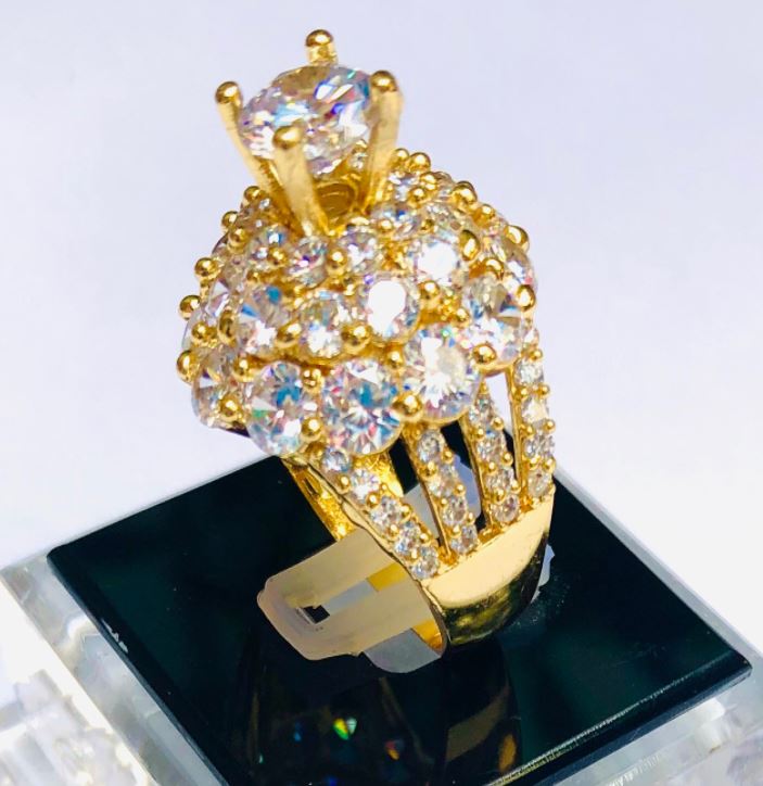 Nhẫn nữ đính hột xoàn nhân tạo mới năm 2020 - Caraven silver