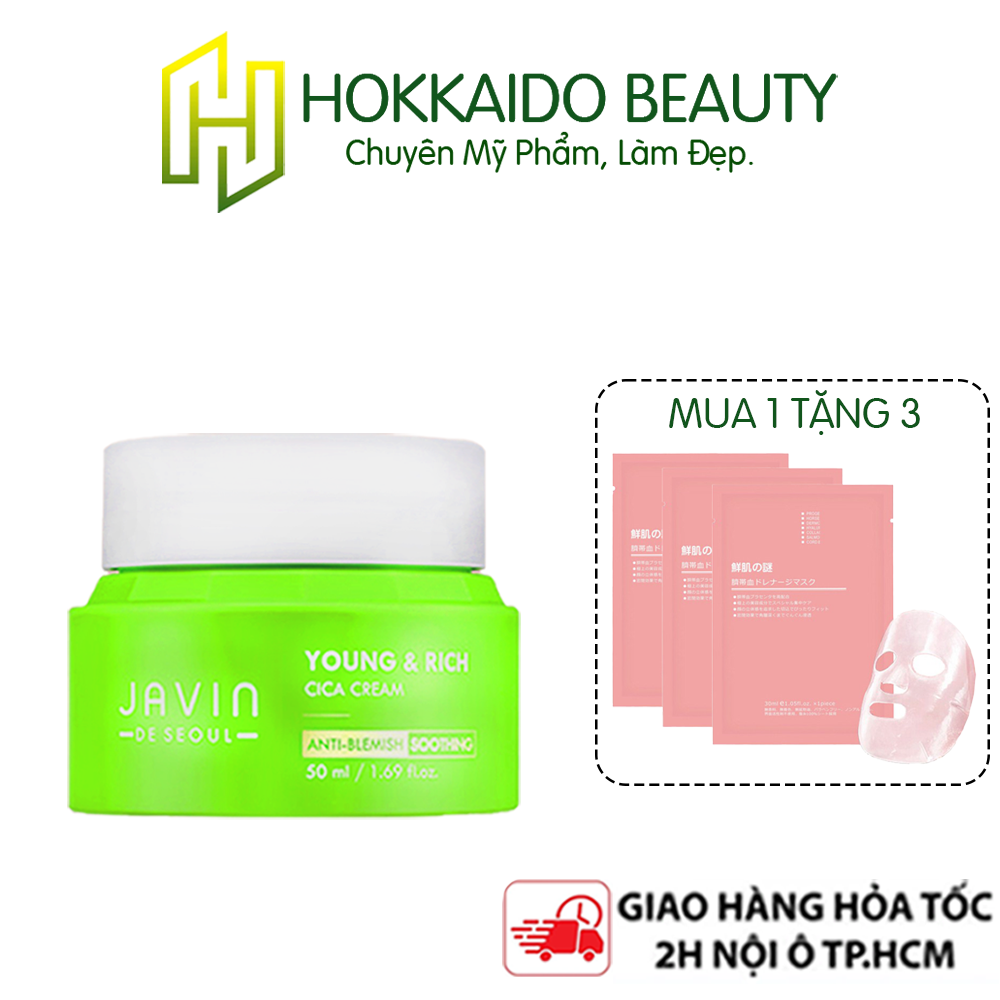 Kem dưỡng cho da mụn, chống lão hóa, dưỡng trắng da hàn quốc javin de seoul young&rich cica cream 50g