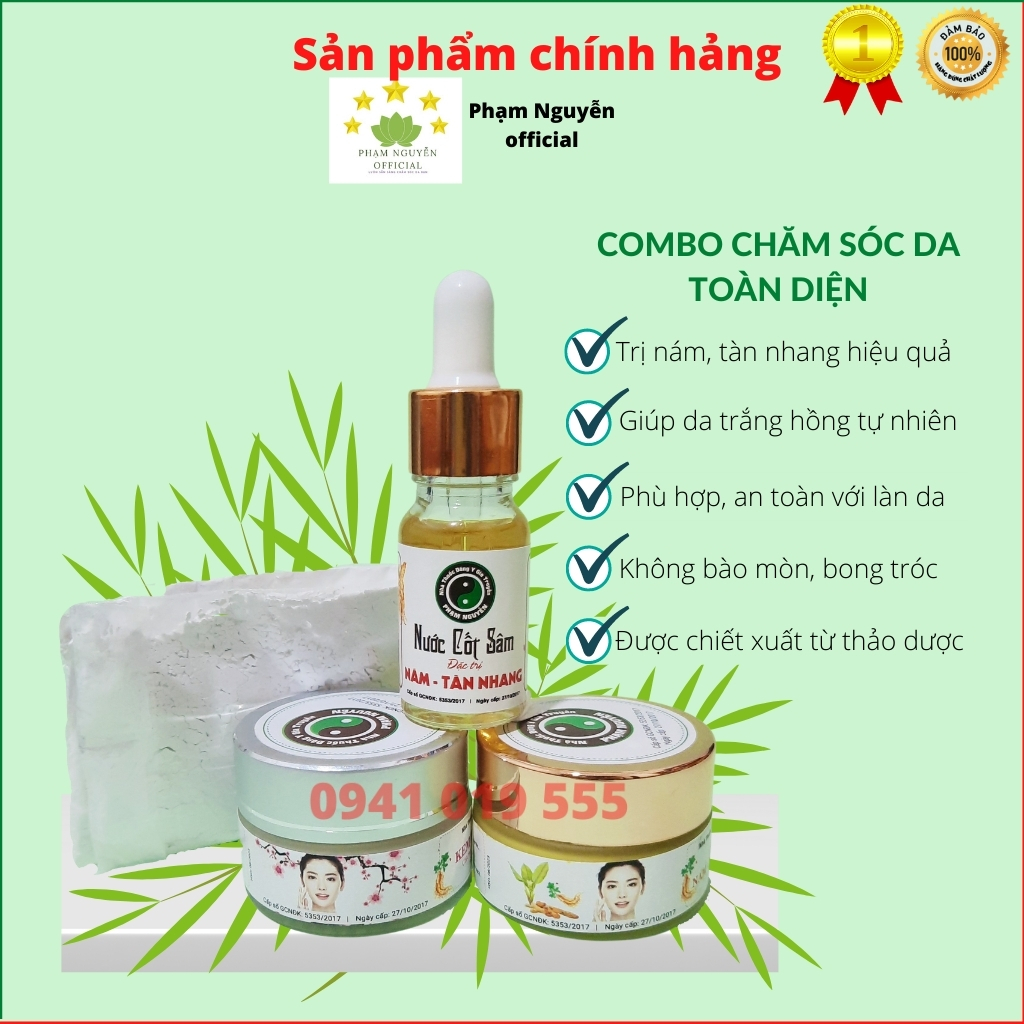 Kem nám, tàn nhang, đồi mồi, mụn, dưỡng trắng Đông Y gia Truyen Pham Nguyễn