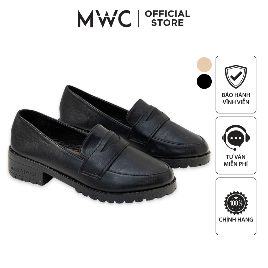 Giày MWC 9603 - Giày Oxford Nữ Đế 3CM, Oxford Da Phong Cách Vintage Hàn Quốc
