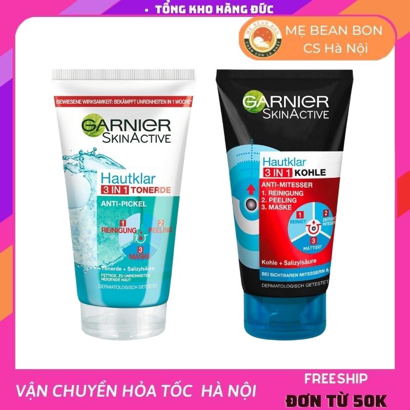 Sữa rửa mặt Ganier của đức 150ml 3 trong 1 tác động  làm sạch, tẩy da chết, mặt nạ mask chăm sóc toàn diện cho mọi loại da phù hợp cho cả nam và nữ - mẹ bean bon